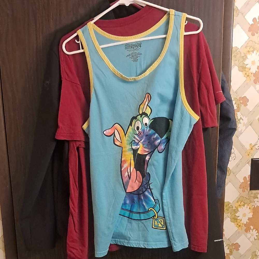 Scooby doo tie die, Men tank.Top large